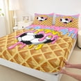 thumbnail image 5 of Erosebridal Soccer Ball Full Size Sheets, Cute Sport Bed Sheets for Girls and Boys, 4-Piece, 1 Flat Sheet, 1 Fitted Sheet and 2 Pillowcases, 5 of 6
