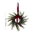 thumbnail image 2 of 8 35CM Small Christmas Wreath, Christmas Wreaths for Kitchen Cabinets, Mini Christmas Wreaths with Velvet Bow Red Berry, Artificial Mini Wreaths for Cabinets, Christmas Wreaths for Window Door, 2 of 8