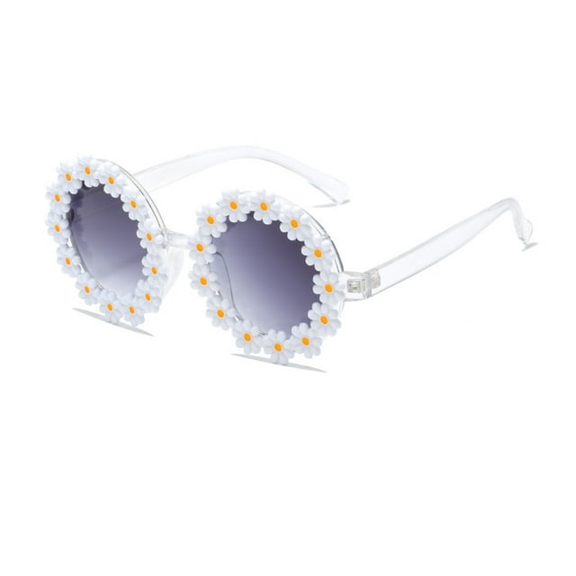 Sonducket Gafas de sol para niñas de 6 a 8 años, protección UV, montura ligera, estilo deportivo, gafas de sol para niños, únicas para Cadenas y cordones para anteojos blanco