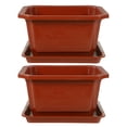 thumbnail image 1 of HLONK 2 Sets Rectangle Plant Pot Bonsai Training Pots Flower Succulent Pots with Trays Plastic Planter, 1 of 6