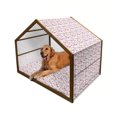 thumbnail image 1 of Cherry Blossom Pet House, Watercolor Style Oriental Pattern with Sakura Branch, Outdoor & Indoor Portable Dog Kennel with Pillow and Cover, 5 Sizes, Hot Pink Green Brown, by Ambesonne, 1 of 4