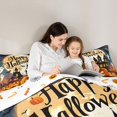 thumbnail image 4 of Manfei Halloween Castle Pumpkin 7-Piece Twin Size Bedding, Festival Ghost Bat Moon Bedding Comforter Set, Orange Blue Black,Reversible, 4 of 7