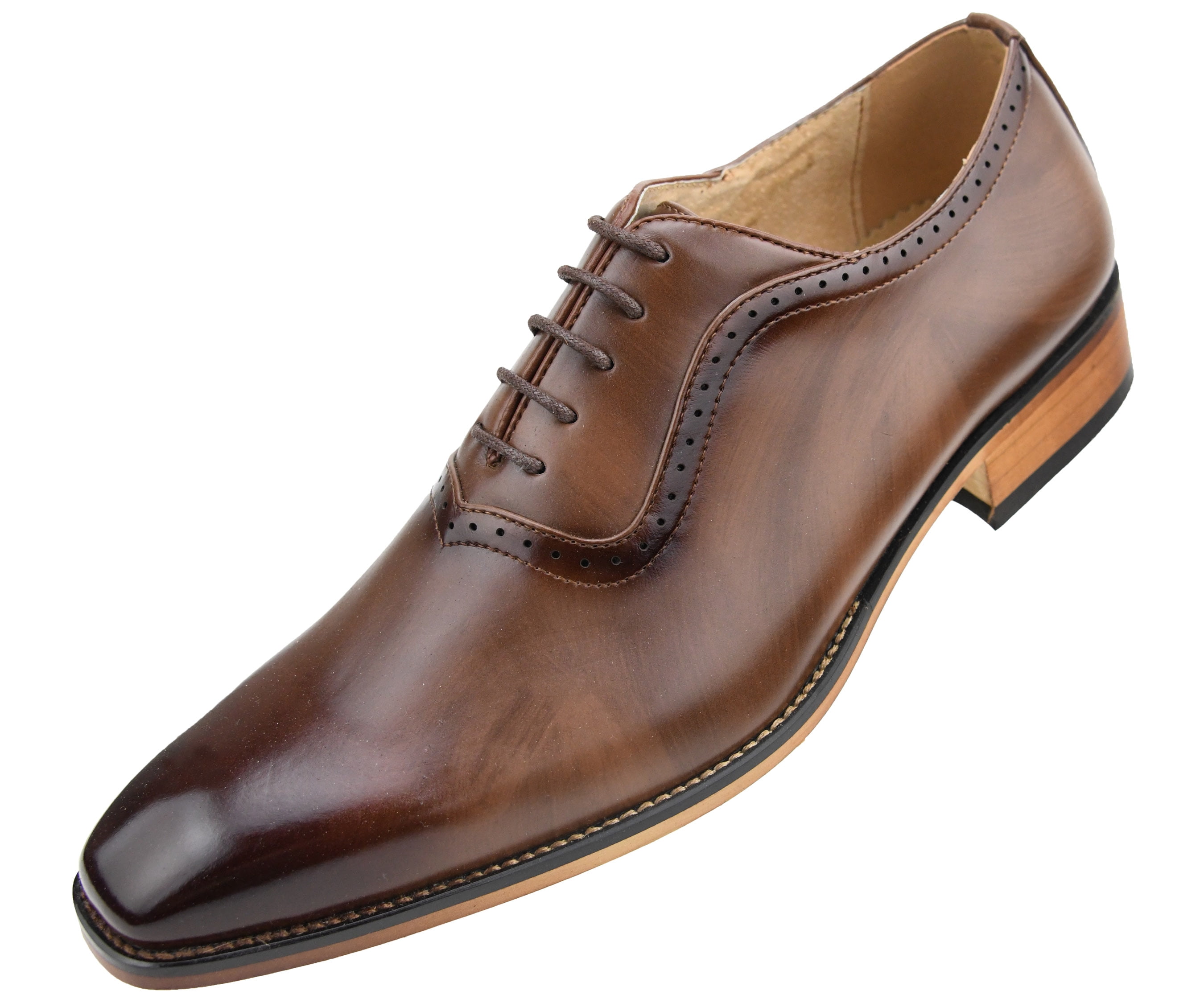 Amali Smooth Burnished Derby with Perforated Toe Men's Dress Shoe Connley 