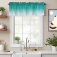 thumbnail image 2 of Cyan Turquoise Valances for Windows, Gradient Valance Window Treatment Rod Pocket Short Curtains Valances for Kitchen Bathroom 60"W x 14"L, 2 of 9