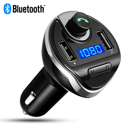 EEEKit Bluetooth FM Transmitter for Car Hands free Calling, Wireless Modulator Radio Adapter for iPhone X 8 7 Plus 6S 5S Samsung Galaxy S10 Note Android