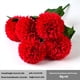 thumbnail image 2 of Ramo de flores artificiales de 5 cabezas Ceremonia de banquete de boda Decoración floral Tela de seda Flor falsa con hojas, Rojo kenally HA6561-02B, 2 of 6