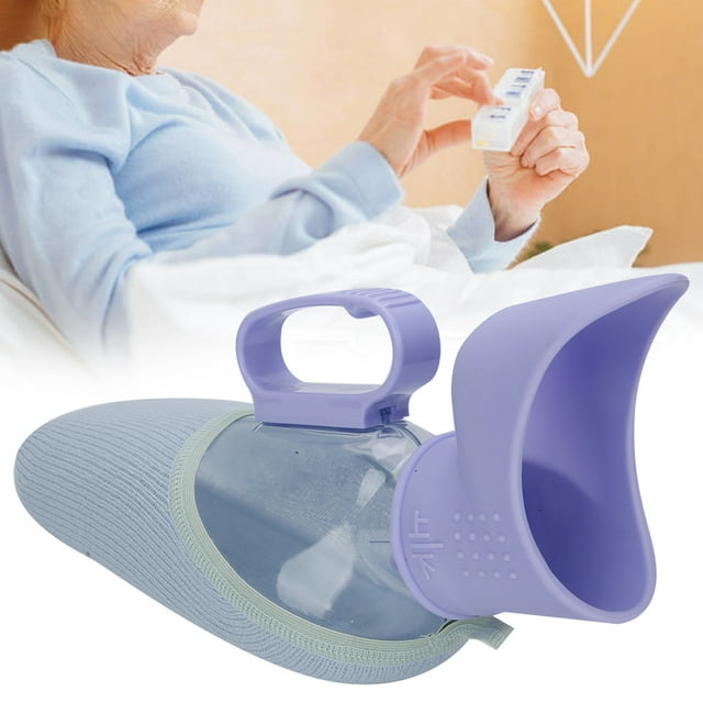 Incontinence Pee Bottle, Urine Collection Container 700ml Transparent Silicone+PVC Dust-proof With Urine Volume Scale For Bedridden Patient For Elderly