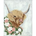 thumbnail image 2 of Baker, Sara 15x18 White Modern Wood Framed Museum Art Print Titled - Floral Highlander Cow, 2 of 4