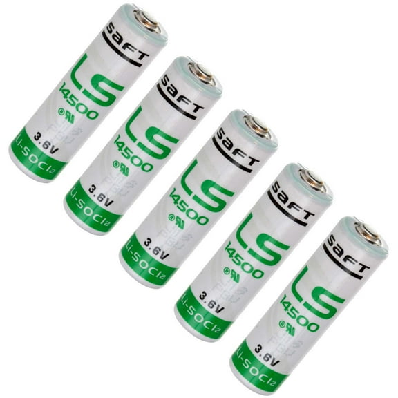 5x SAFT LS14500 Size AA 3.6V 2600mAh Primary Lithium Cell for RFID Utility Meter