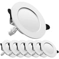 thumbnail image 1 of Foco empotrable LED, extraplano, lámpara empotrada redonda plana para techo, 7 W, equivalente a 700 lúmenes, 70 W incandescente, CA 175-265 V, blanco neutro, para baño, salón, caja de 6, 1 of 4
