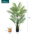 thumbnail image 3 of 2 Pack Artificial Plants in Basket 5 Feet Faux Green Areca Palm Plant with Woven Seagrass Belly Basket, Fake Tree for Home Decor Office House Living Room Indoor Outdoor, 3 of 9