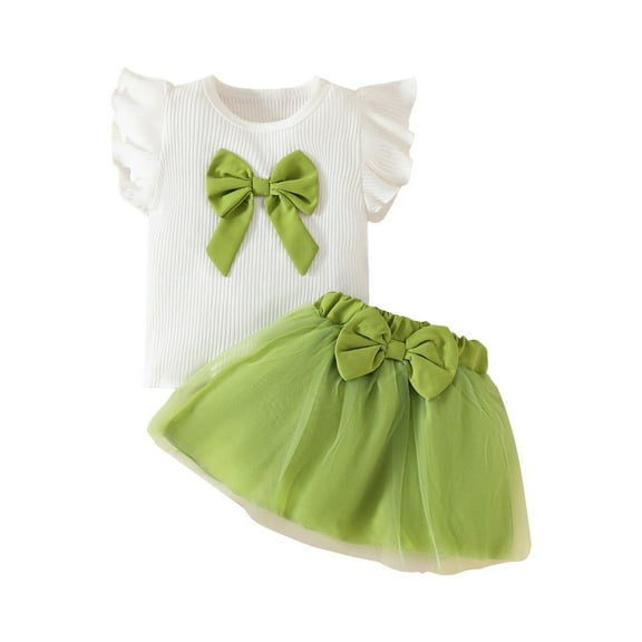 Gerichy Girls Summer Outfits, Print Butterfly Festival Flying Sleeve Loose Pants Set For Kid