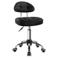 thumbnail image 1 of Taburete giratorio BFTOU negro minimalista con rueda y respaldo, 1 of 8