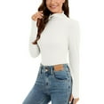 thumbnail image 4 of REALiKUN Women's Mock Turtle Neck Sleeveless Long Sleeve Tops Bodysuit Jumpsuit, 4 of 5