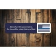 thumbnail image 2 of Blessed Peacemakers Flag Sign, Custom Police Support Sign, Officer Appreciation & Respect Aluminum Decor - 4x18 inches, 2 of 4
