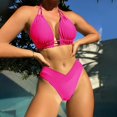 thumbnail image 4 of Gibobby Trajes de Baño para Mujer Conjunto de bikini para mujer Traje de baño Traje de baño Cintura media Cuello en V profundo Correas anchas Malla Ganch(B,G), 4 of 4