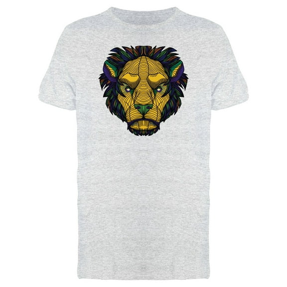 Yellow Lion Head T-Shirt Men -Image by Shutterstock, Male Medium