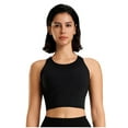 thumbnail image 2 of Wancir High Neck Sports Bra for Women Longline Medium Impact Workout Crop Tank Tops Wirefree Padded Yoga Bra Gym, 2 of 5