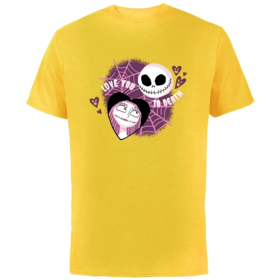 Disney The Nightmare Before Christmas Love You To Death - Short Sleeve Cotton T-Shirt for Adults - Customized-Yellow