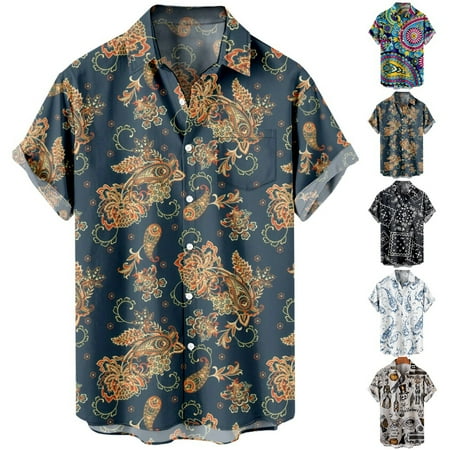 

Youth Adult Short Sleeve Shirt Printed Retro Clothes for Boys 5-14 Years