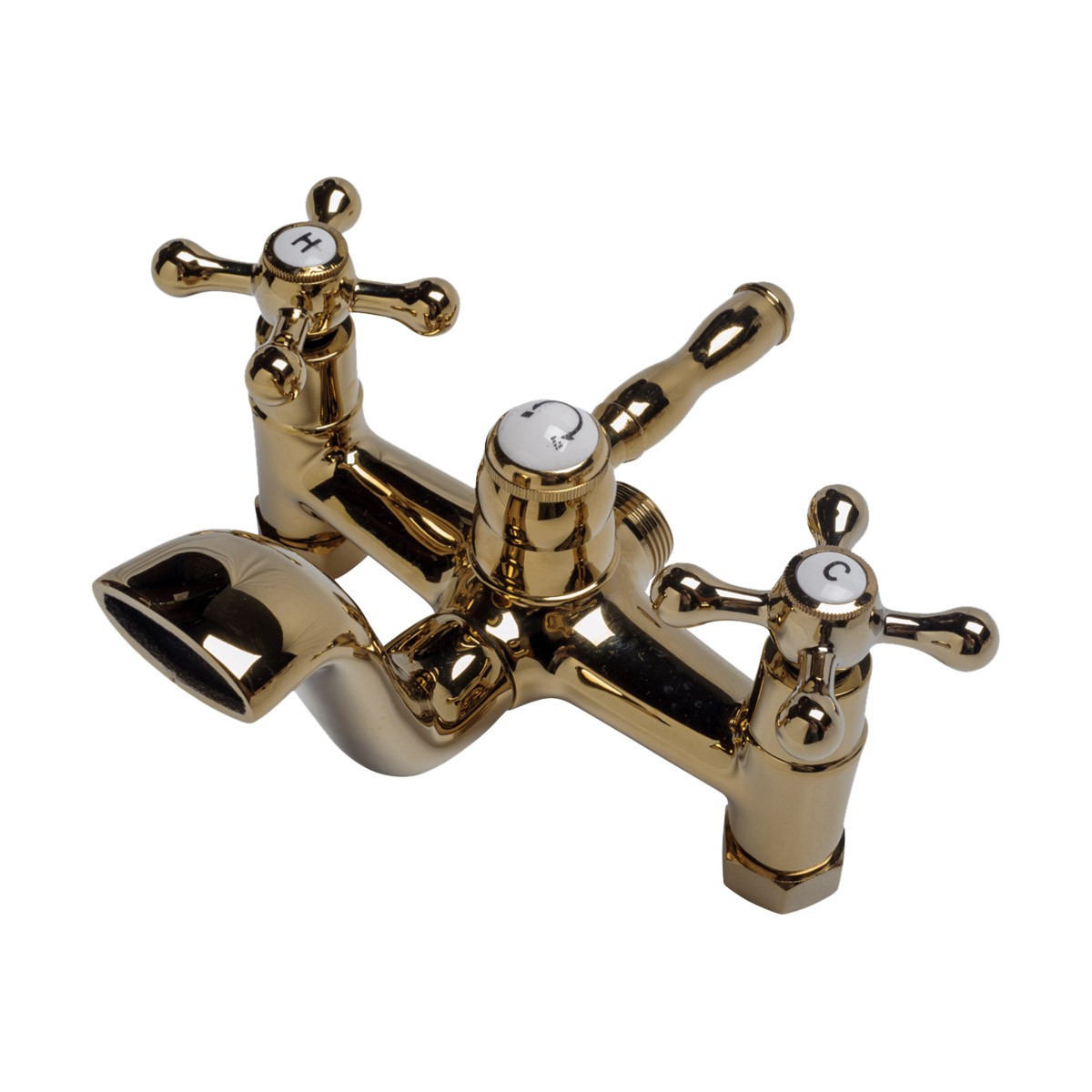 Gold Tub Shower Center-Set Faucet Bathroom bathtub Tap 6", Brass 2-Cross Handle| Renovators Supply