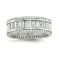 thumbnail image 1 of 925 Sterling Silver Baguette Round Cubic Zirconia Cz Eternity Ring, 1 of 7