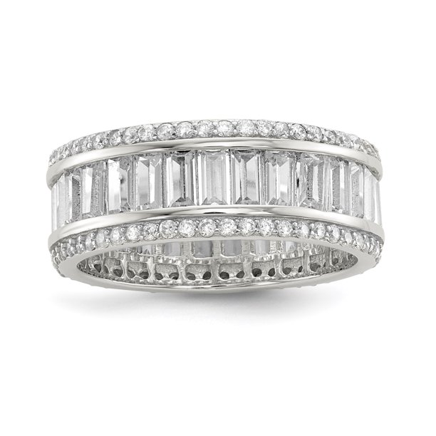IceCarats 925 Sterling Silver Baguette Round Cubic Zirconia Cz