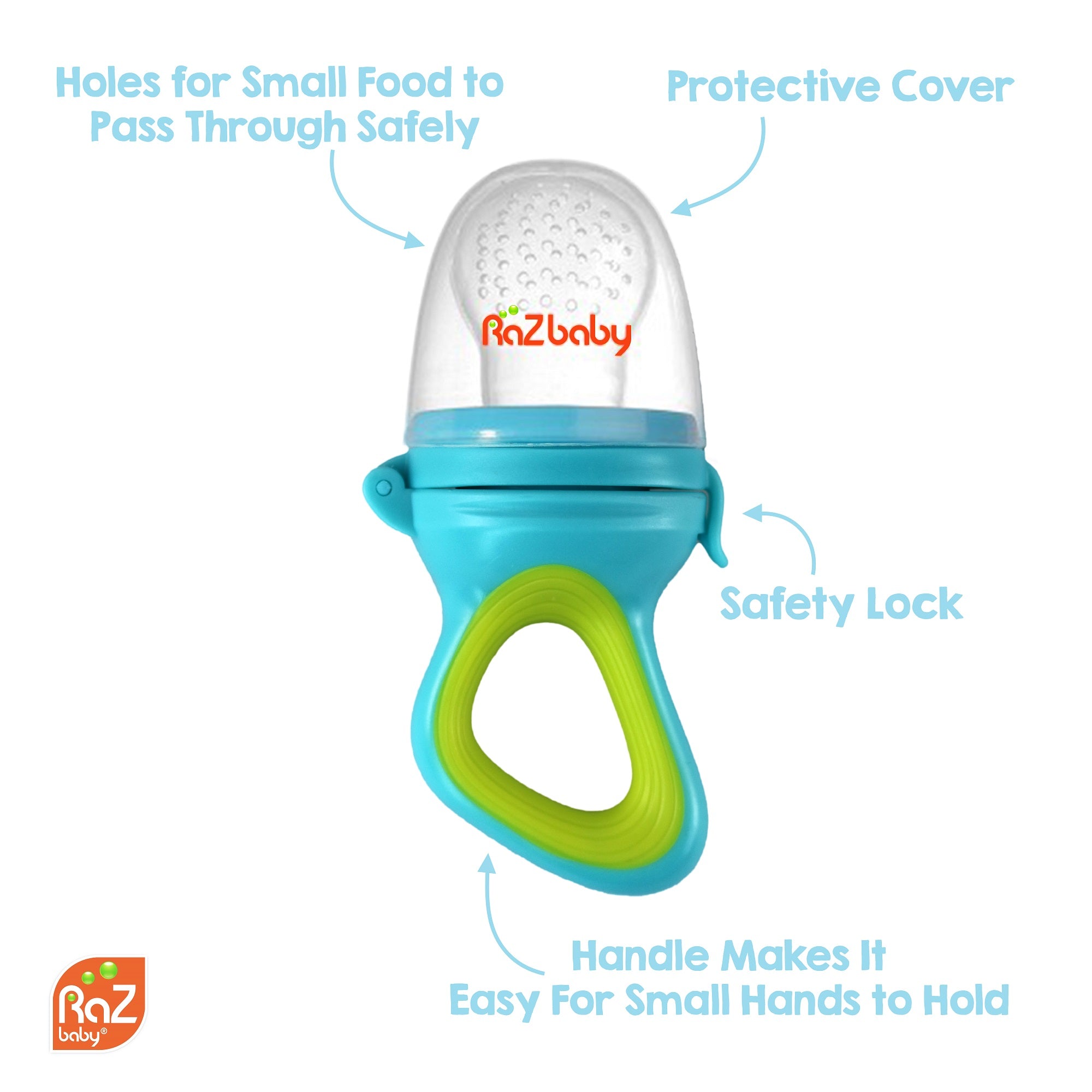 Baby Food Feeder Fresh 2-Pack - Fruit Feeder Pacifier With 6 Different Sized Silicone Nipples