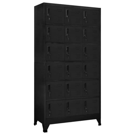 vidaXL Locker Cabinet Black 35.4"x15.7"x70.9" Steel