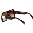 thumbnail image 5 of Women Men Sunglasses Fashion Flat Lens Square Big Brown Lens, 5 of 10