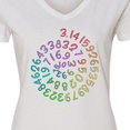 thumbnail image 4 of Inktastic Pi Day Pi Numerals in Rainbow Spiral Women's V-Neck T-Shirt, 4 of 5
