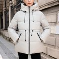 thumbnail image 2 of Winter Coats for Women Winter Coat Warm Thermal Insulated Hooded Jacket With Slim Fit Waist For Cold Weather Windproof Outdoor Activities Casual Fashion Winter Jackets for Women, 2 of 5