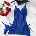 thumbnail image 6 of Stamzod Women's Lace Nightgown with Briefs 2 Piece Set V Neck Night Dress Sleepwear Side Drawstring, Adjustable Spaghetti Straps, Bow Detail M, 6 of 10