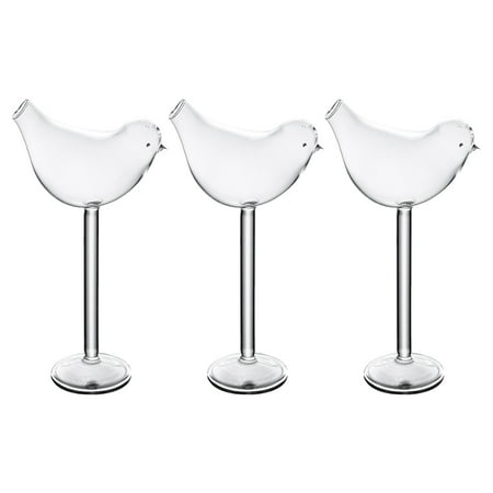 

NUOLUX 3Pcs Bird Wine Glasses Bird-shaped Glass Wine Glasses Goblets Transparent