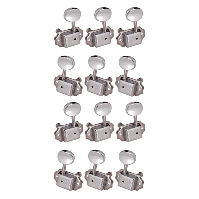 QualitChoice Touches de Réglage de Guitare Électrique 6 Cordes Style Vintage Tête de Machine Boutons Réparation Remplacement Pièces Accessoires Argent 2ensemble