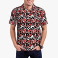 thumbnail image 1 of Balery Graffiti Valentine Day Camisa Polo de Hombre con Estampado, de Manga Corta y Tejido Medio, Camisa Tipo Golf Polo-Small, 1 of 6
