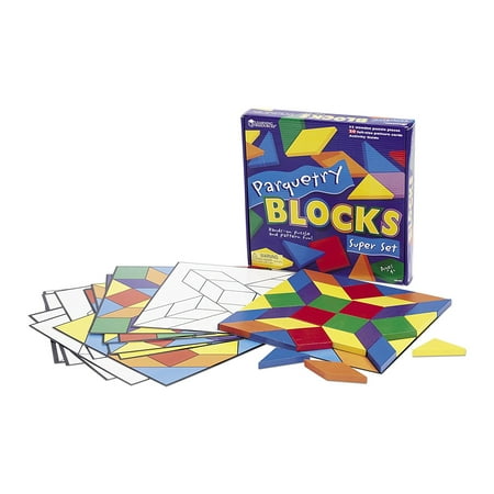 Learning Resources Parquetry Blocks & 20 Pattern Cards, Ages 4+