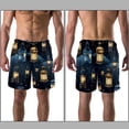 thumbnail image 3 of luoweisi Men's Beach Shorts Quick Dry Swim Trunks with Mesh Lining Retro Lantern M, 3 of 5