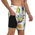 thumbnail image 3 of Fotbe Orange Green Avocado Men’s Swim Trunks Quick Dry Swim Shorts Board Shorts with Mesh Lining-Large, 3 of 9