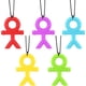 thumbnail image 1 of Collar de masticación sensorial, 5 piezas Collar de dentición Colgante de masticación Anillo de dentición de silicona para bebés para la dentición de bebés/autismo/TDAH (Stickman), 1 of 5