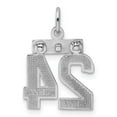 thumbnail image 4 of Auriga 925 Sterling Silver Rhodium-plated Diamond-cut #24 Charm for Women (L-20mm, W-14mm), 4 of 6