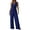 Blue, variant on Women's Casual Loose Overalls Jumpsuits One Piece Sleeveless Vest Wide Leg Long Pant Rompers Orange S(S)