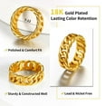thumbnail image 5 of ChainsHouse Stainless Steel Rings for Men Women Cuban Link 7mm Wide Silver/Black/Gold Plated Band Ring Birthday Christmas Jewelry Gift, Size 7-14, 5 of 10