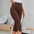 thumbnail image 2 of Leggings Capri para Mujeres Yoga Capri Medias de Cintura Alta Color Sólido, Coincidencia Slim Ajuste Gimnasio Y Pantalones de Yoga, 2 of 9