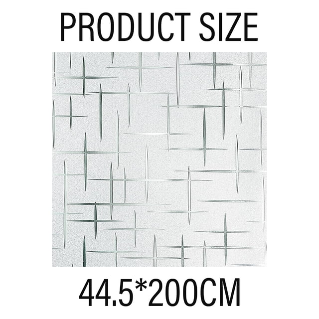 película de privacidad para ventanas, película de vidrio esmerilado para puertas Vhermosa, rollo estático transparente PVC 44 x 200 cm con patrón cruz 3D que difumina la vista y permite luz suave; instalación sin adhesivo, protección UV, reutilizable; también adecuada para decorar vitrinas interiores.
