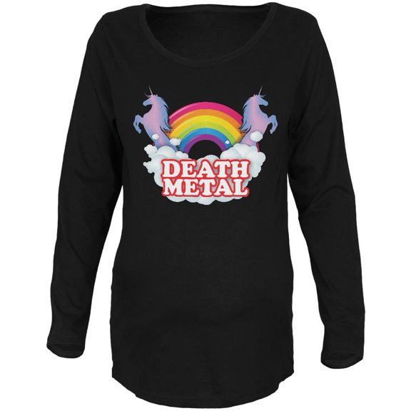 Death Metal Rainbow Unicorns Maternity Soft Long Sleeve T Shirt