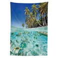 thumbnail image 3 of Ambesonne Tropic Tablecloth Rectangular Table Cover, Exotic Island Underwater, 60"x90", Multicolor, 3 of 4