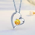 thumbnail image 2 of Emma Manor 14K White Gold Plated Forever Lover Heart Pendant Necklace For Women, 2 of 6