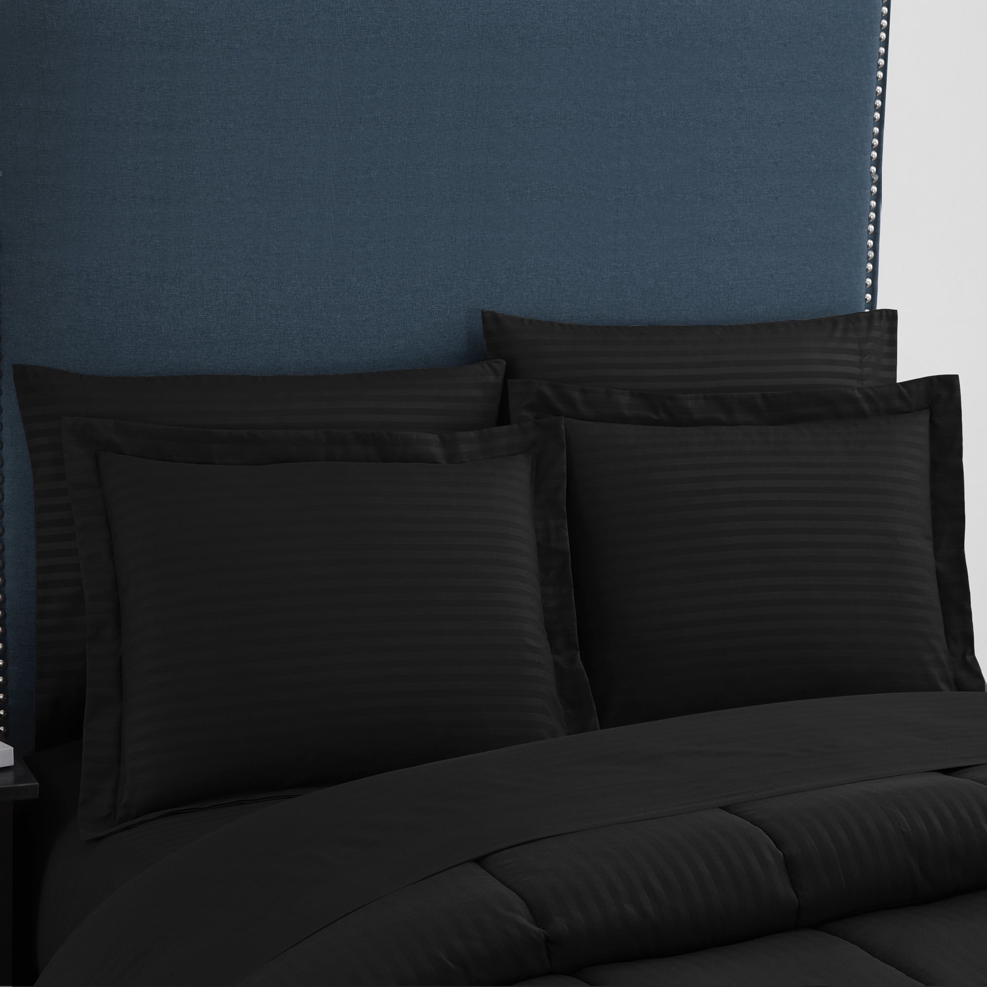 Sweet Home Collection Black 8 Piece Bed in a Bag Comforter Set with Sheets, Queen