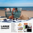 thumbnail image 3 of Yiaed Swimming Goggled Flamingo Print Large Capacity Beach Travel Bag - Waterproof Zipper Vacation Tote for Sandproof Storage, and Camping, 3 of 5